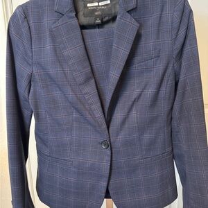 Banana Republic Navy Checkered Ladies Suit